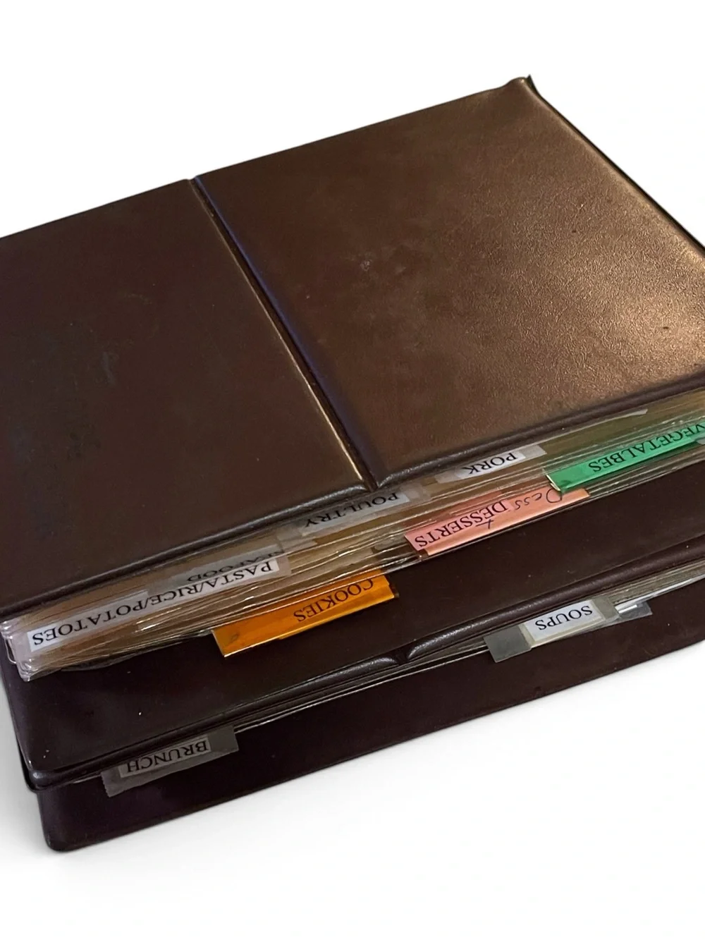 Vintage 1970’s Recipe Collector Brown Vinyl  Binders Full of Recipes
